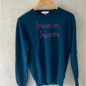 Lingua Franca  blue cashmere sweater.